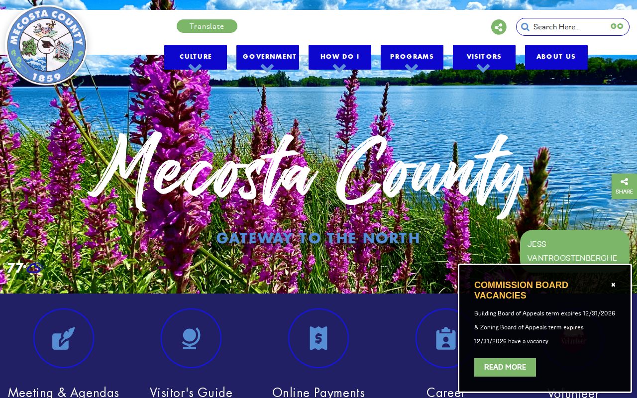 Mecosta County official directory used for daily arrest source verification