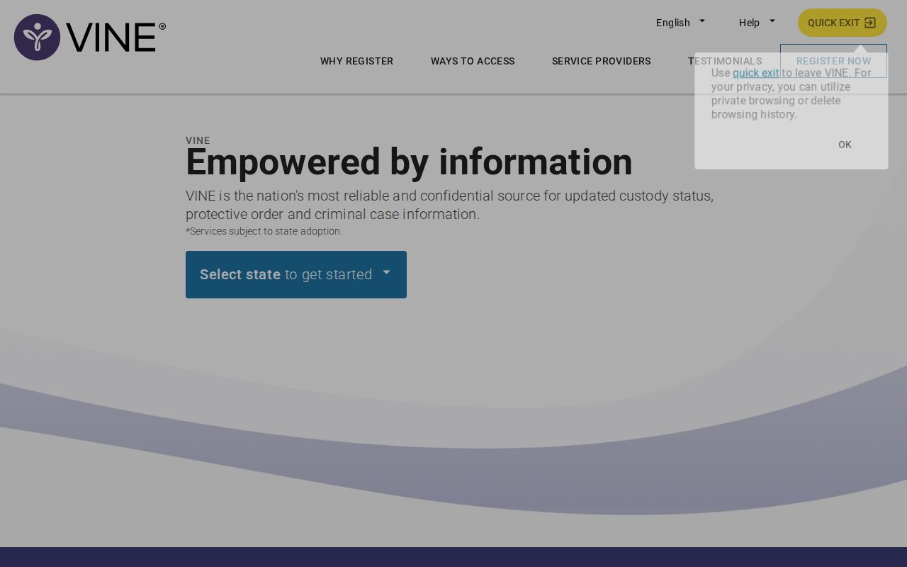 VINELink Michigan search screen for a Mecosta County inmate check